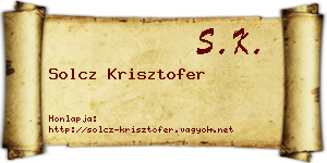 Solcz Krisztofer névjegykártya