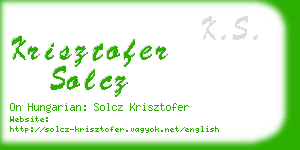 krisztofer solcz business card